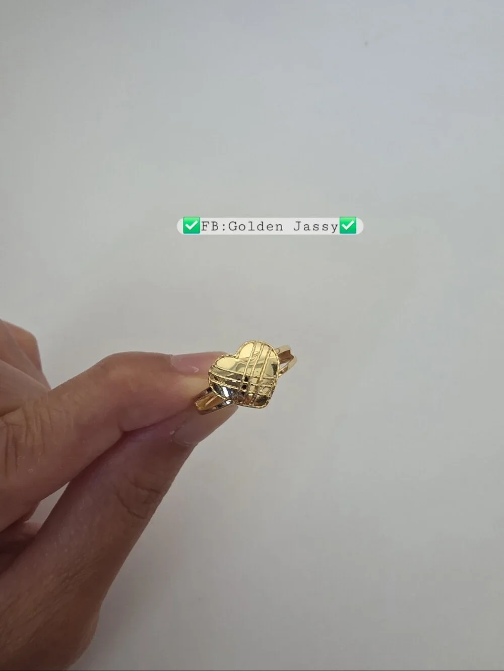 18K Real Gold Heart Ring 6